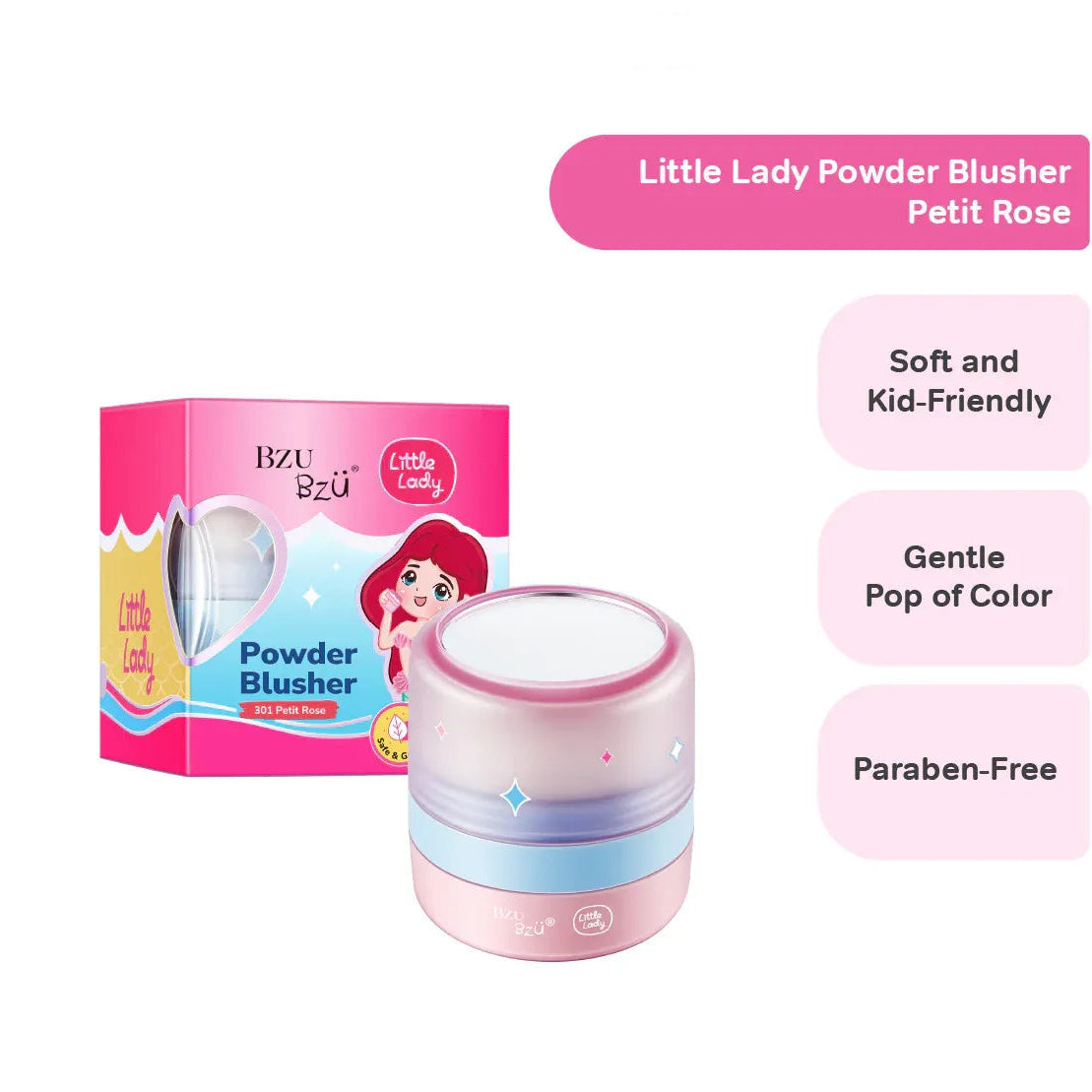 BZU BZU Little Lady Kids Powder Blush, 301 Petit Rose (Exp 11/28) - Pupsik Singapore