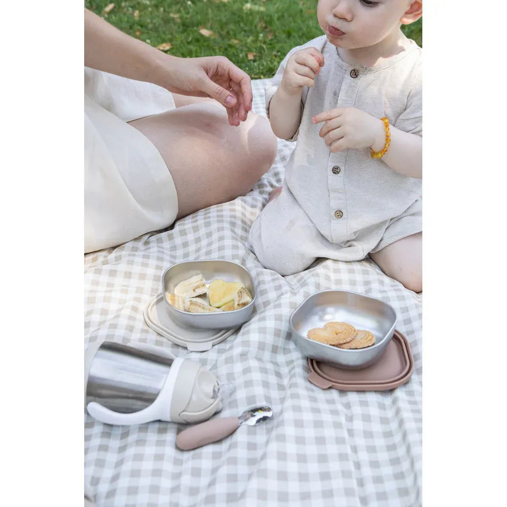 Beaba Stainless Steel Meal Boxes Set - Natural - Pupsik Singapore