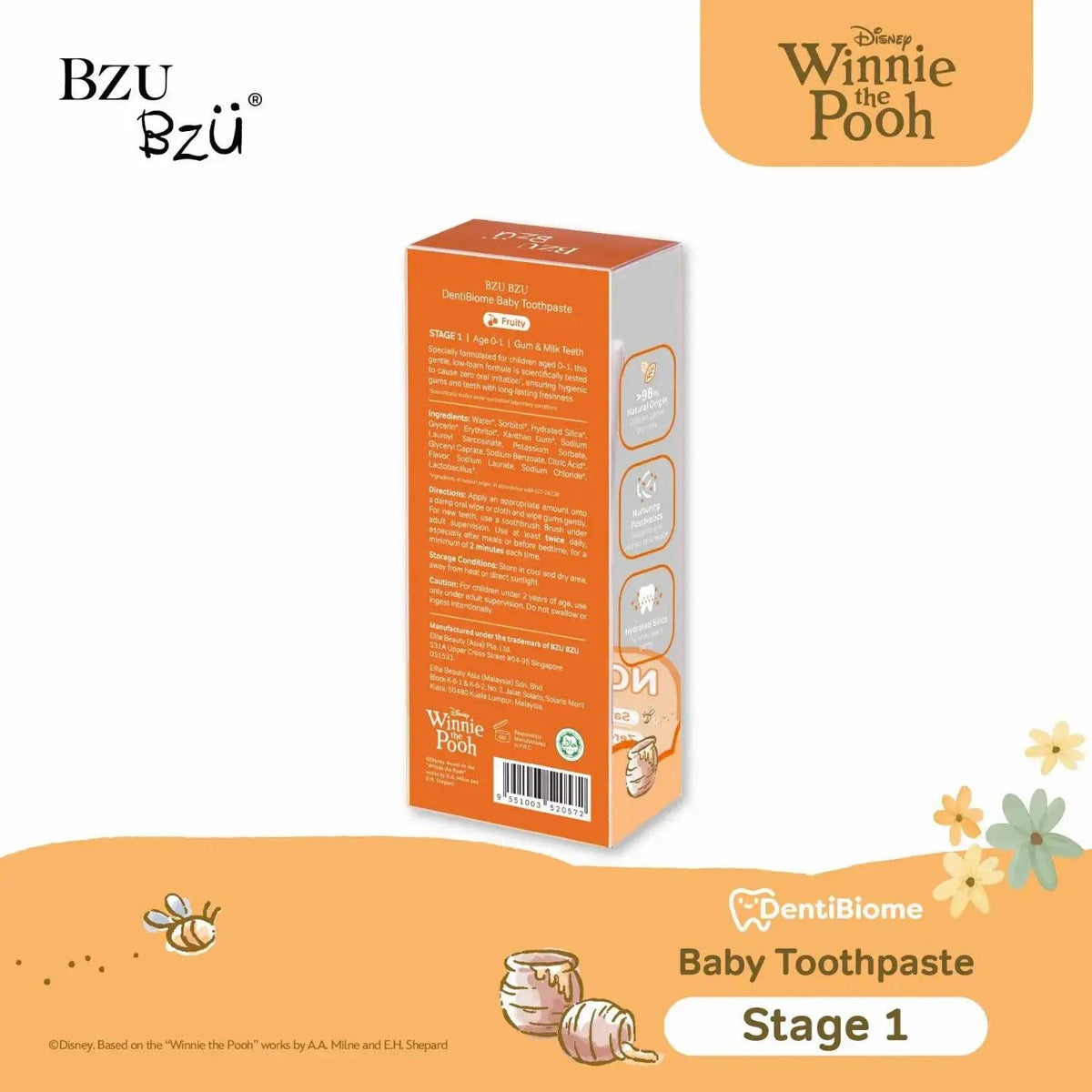 BZU BZU Dentibiome Baby & Kids Toothpaste, 50g (5 Types) | 0-12Y, 3 St