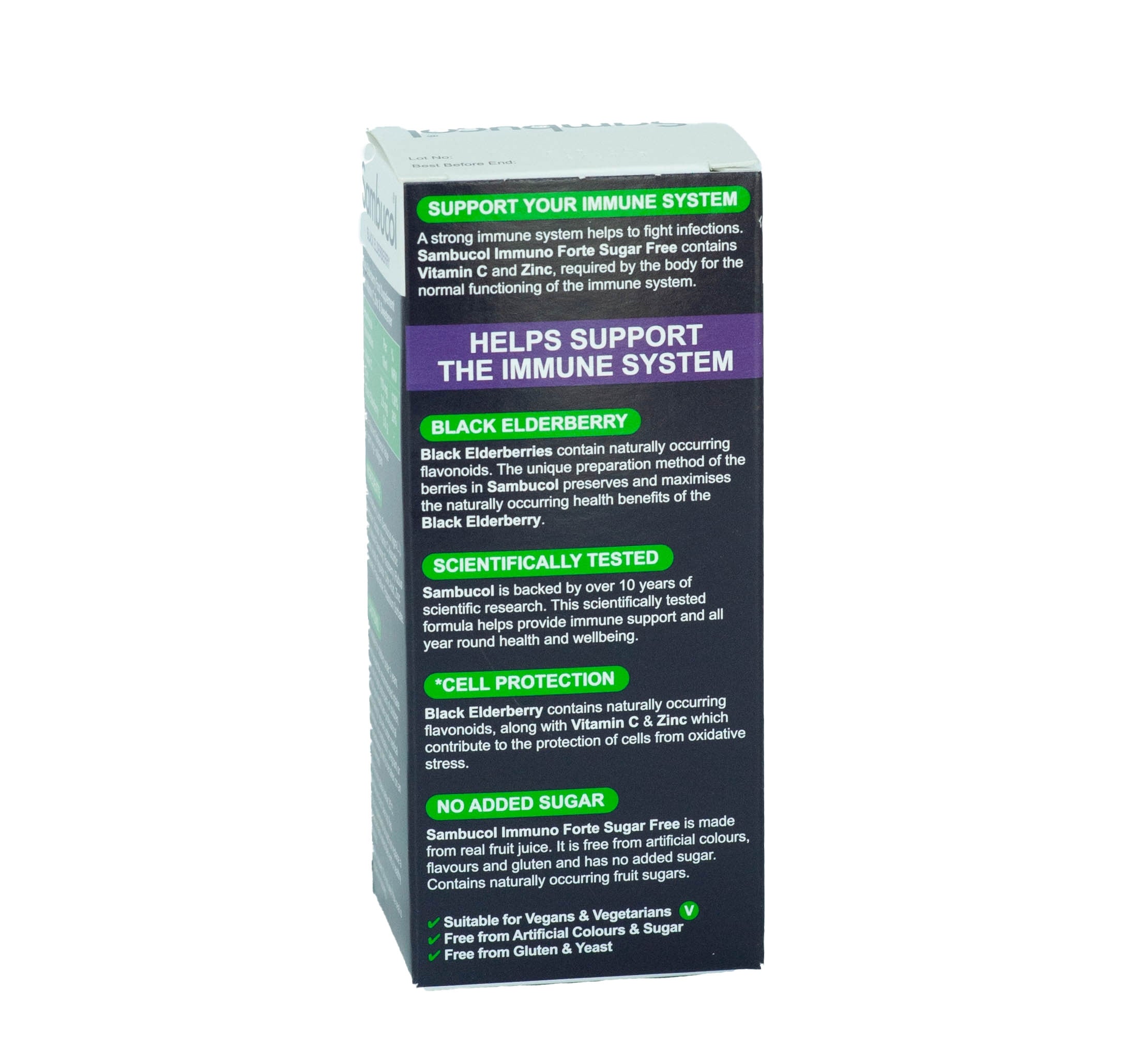 Sambucol Immuno Forte Liquid (No Added Sugar) for 3Y+, 120ml - Exp 12/26