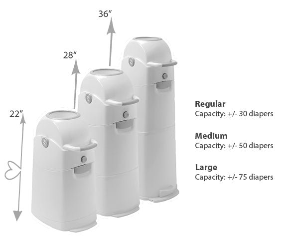 Diaper Champ Classic Odorless Diaper Bin - Medium (60 NB Diapers)