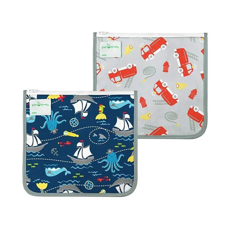 Green Sprouts Reusable Insulated Sandwich Bags, 2pk (6 Designs) - Pupsik Singapore