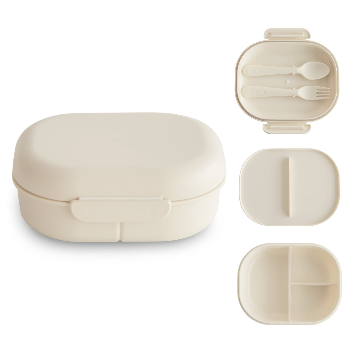 Mushie Lunch Box with Cutlery Set (5 Colors) - Pupsik Singapore