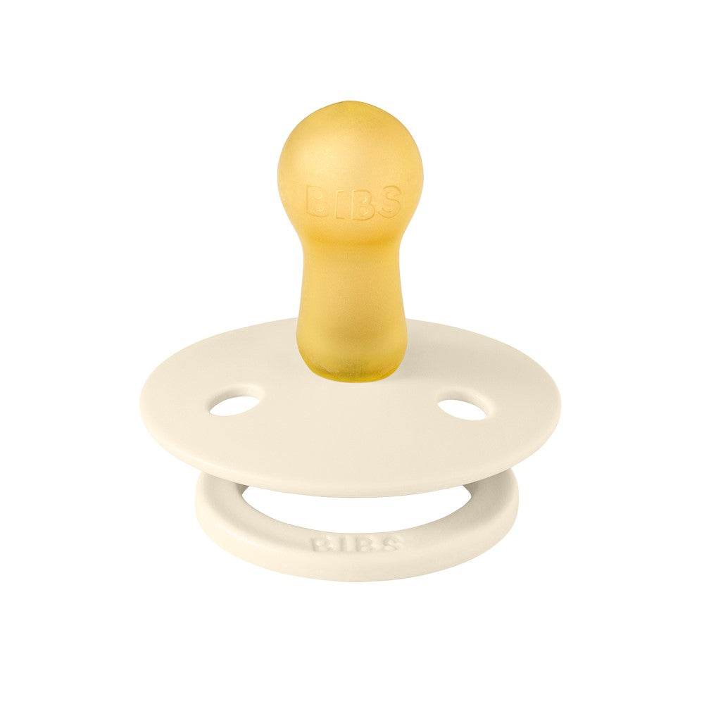 Bibs Round Colour Pacifier (2pk) - Ivory Sage (2 Sizes) - Made in Denmark/EU