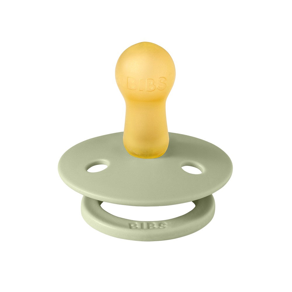 Bibs Round Colour Pacifier (2pk) - Ivory Sage (2 Sizes) - Made in Denmark/EU