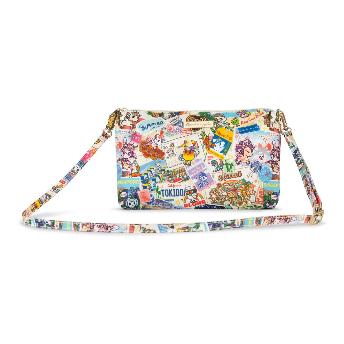 Jujube Be Quick Tokidoki Wristlet - Kawaii Round the World (Liberty Unicorno Zipper)