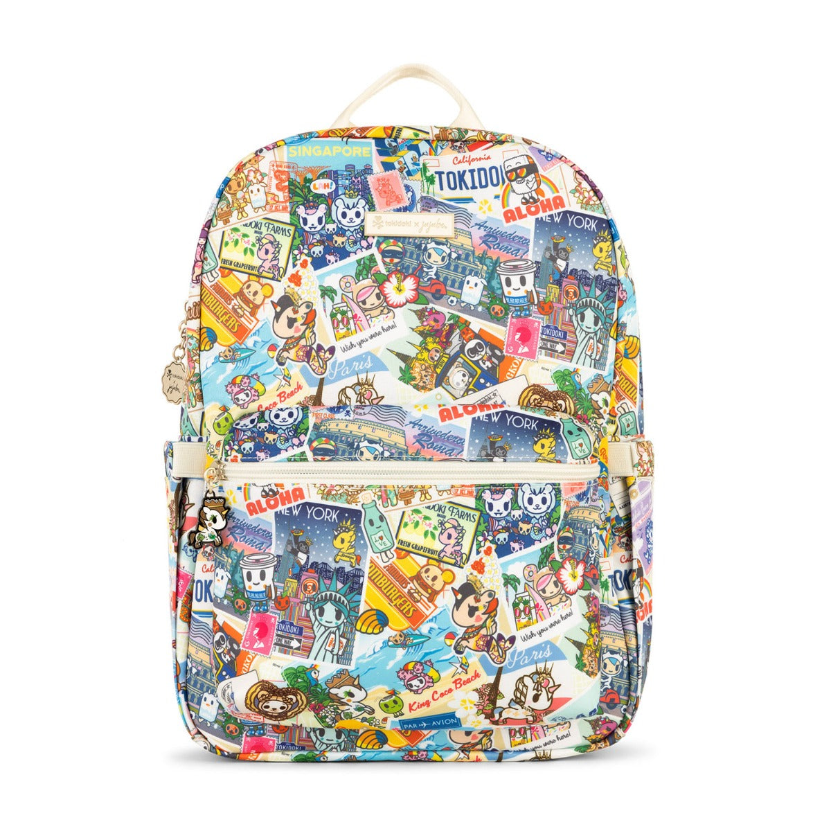 Jujube Tokidoki Midi Backpack - Kawaii Round the World (King Coco Unicorno Zipper)
