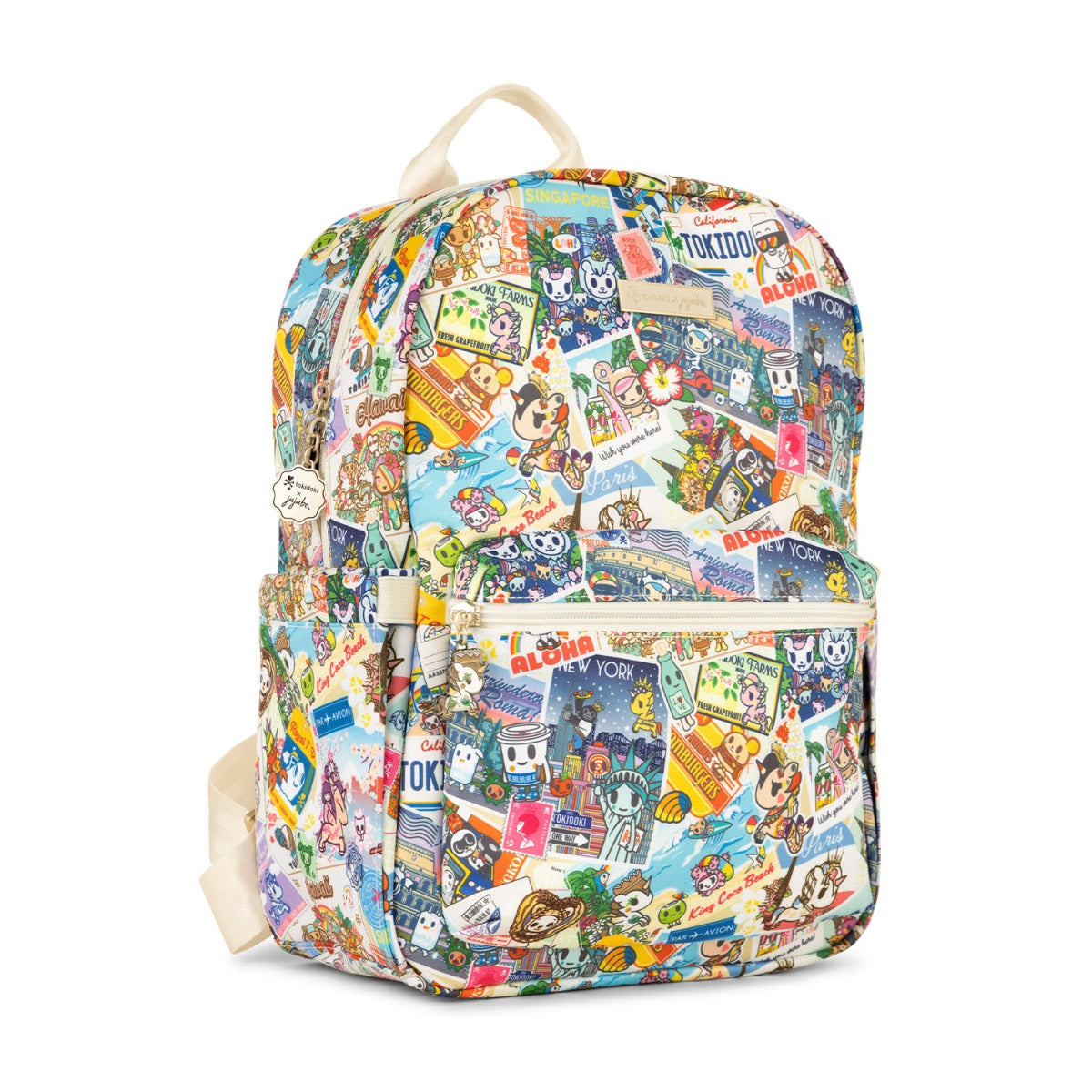 Jujube Tokidoki Midi Backpack - Kawaii Round the World (King Coco Unicorno Zipper)