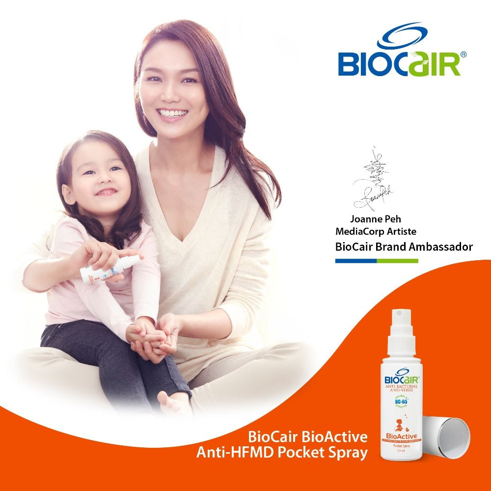 [Twin Bundle] BioCair BioActive Pocket Spray Sanitizer (Alcohol Free), 50ml - Exp 06/26