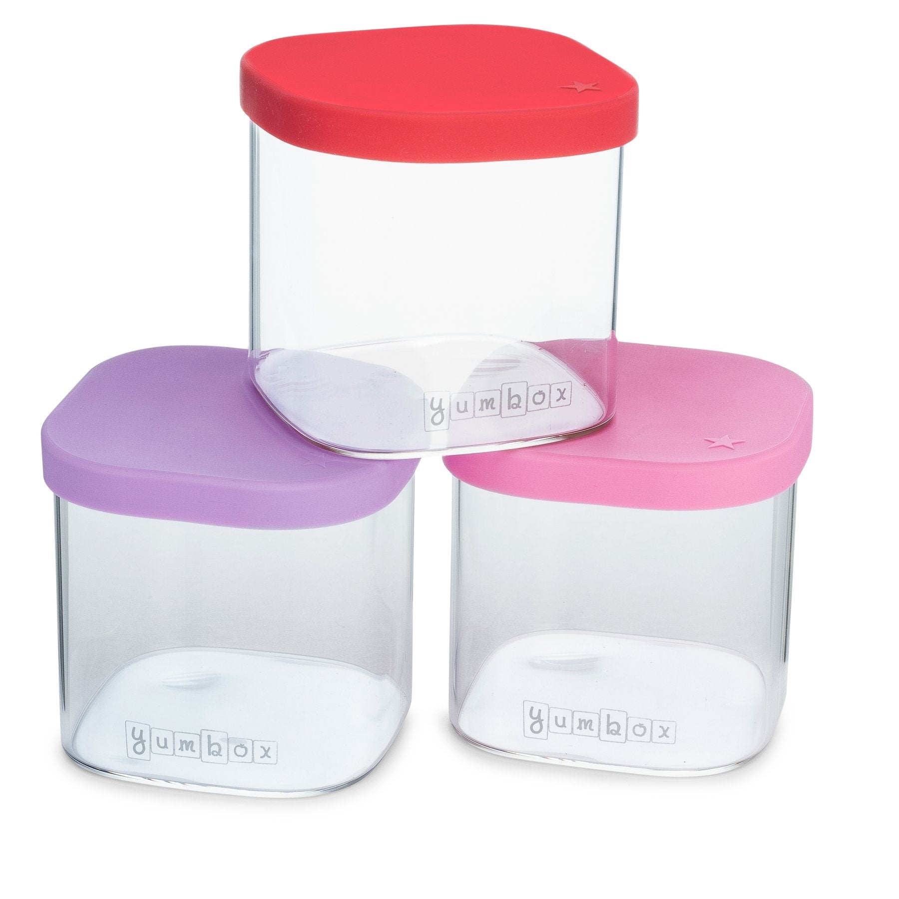 Yumbox Chop Chop Glass Storage Cubes, 3pc (3 Colours)