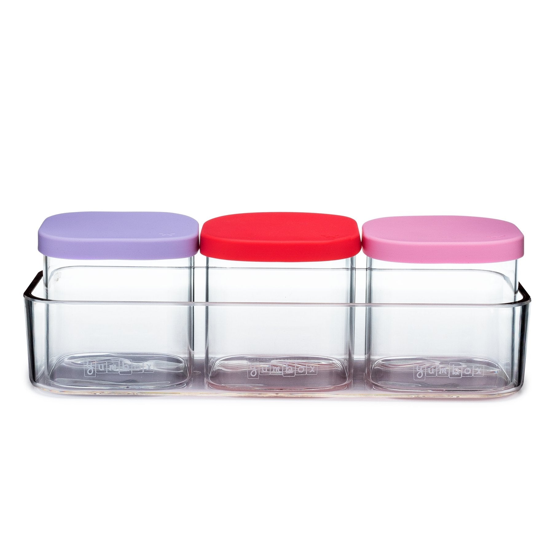 Yumbox Chop Chop Glass Storage Cubes, 3pc (3 Colours) - Pupsik Singapore