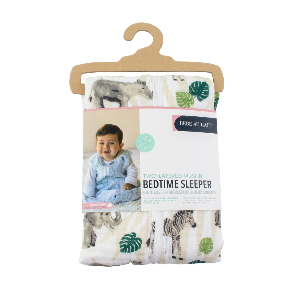Bebe Au Lait Muslin Bedtime Sleeper - Jungle (2 Sizes)