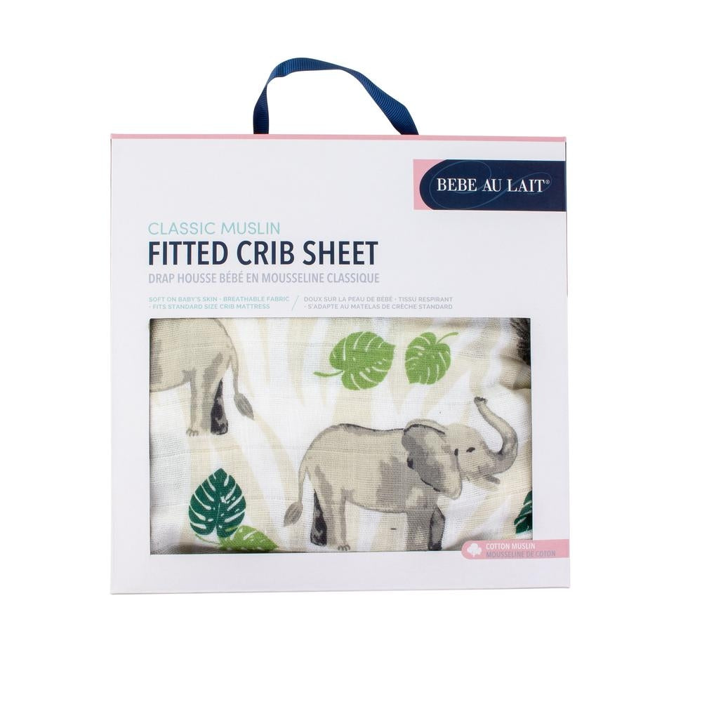 Bebe Au Lait Classic Muslin Fitted Crib Sheet (70x130cm) (18 Designs) - Pupsik Singapore