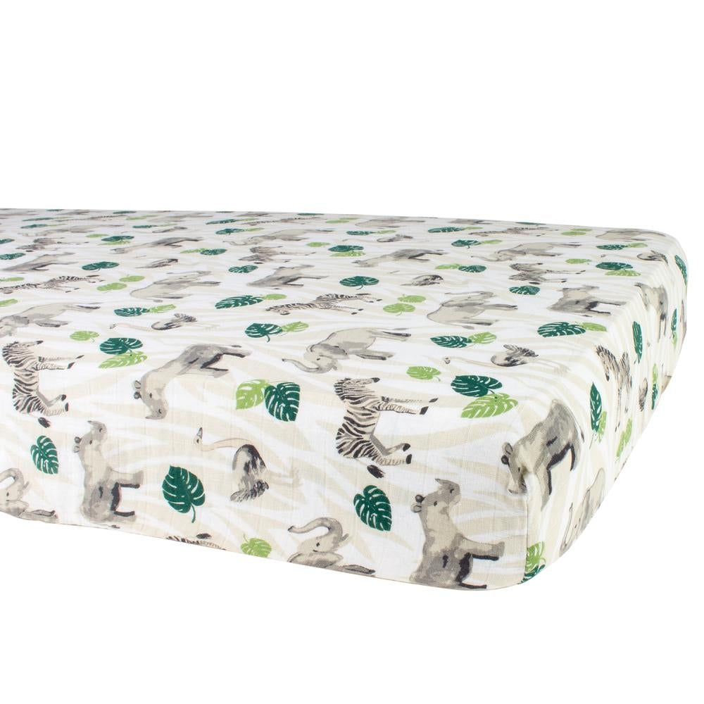 Bebe Au Lait Classic Muslin Fitted Crib Sheet (70x130cm) (18 Designs) - Pupsik Singapore