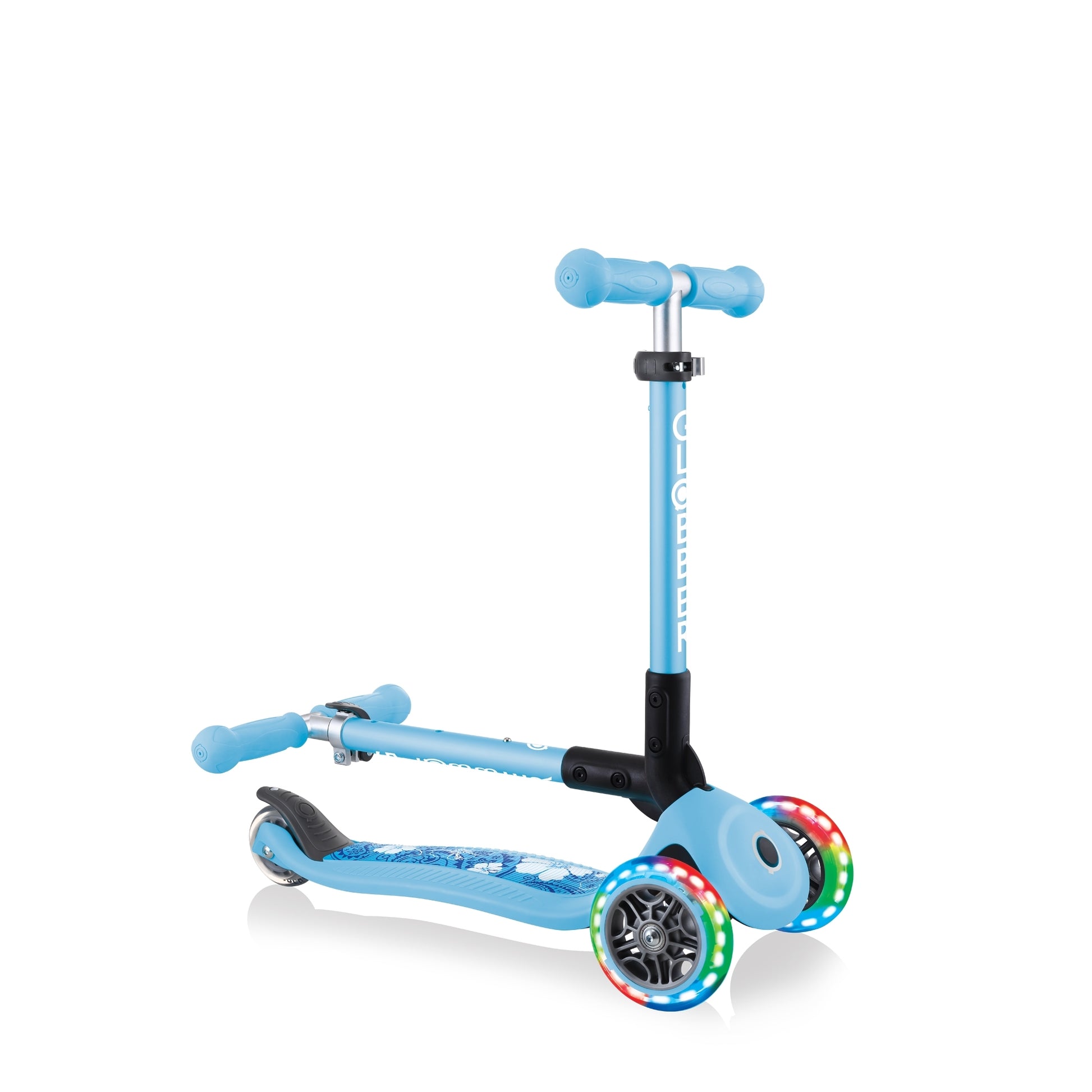 Globber Junior Foldable Fantasy Lights Scooter (LED Wheels) - 8 Colors - Pupsik Singapore