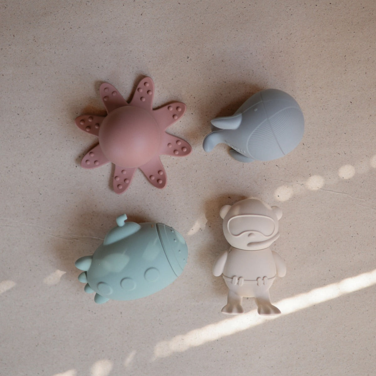Mushie Mold Free Bath Play Set, 4pcs (3 Designs) - Pupsik Singapore