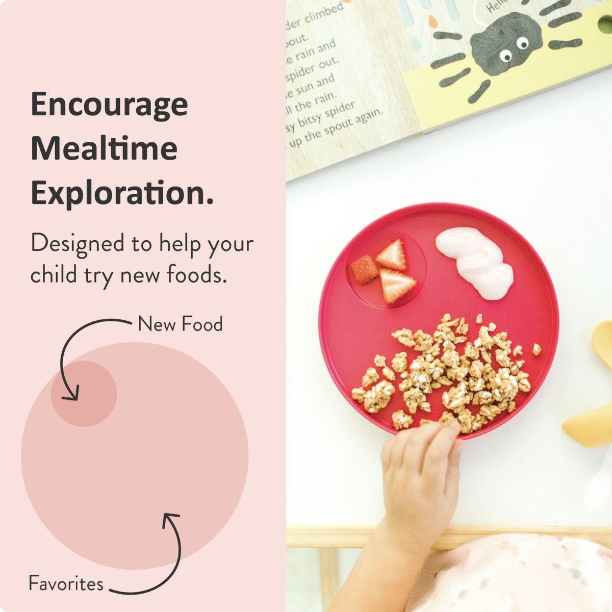 Kizingo Nudge Toddler Plates, 2pk - Lagoon/Raspberry