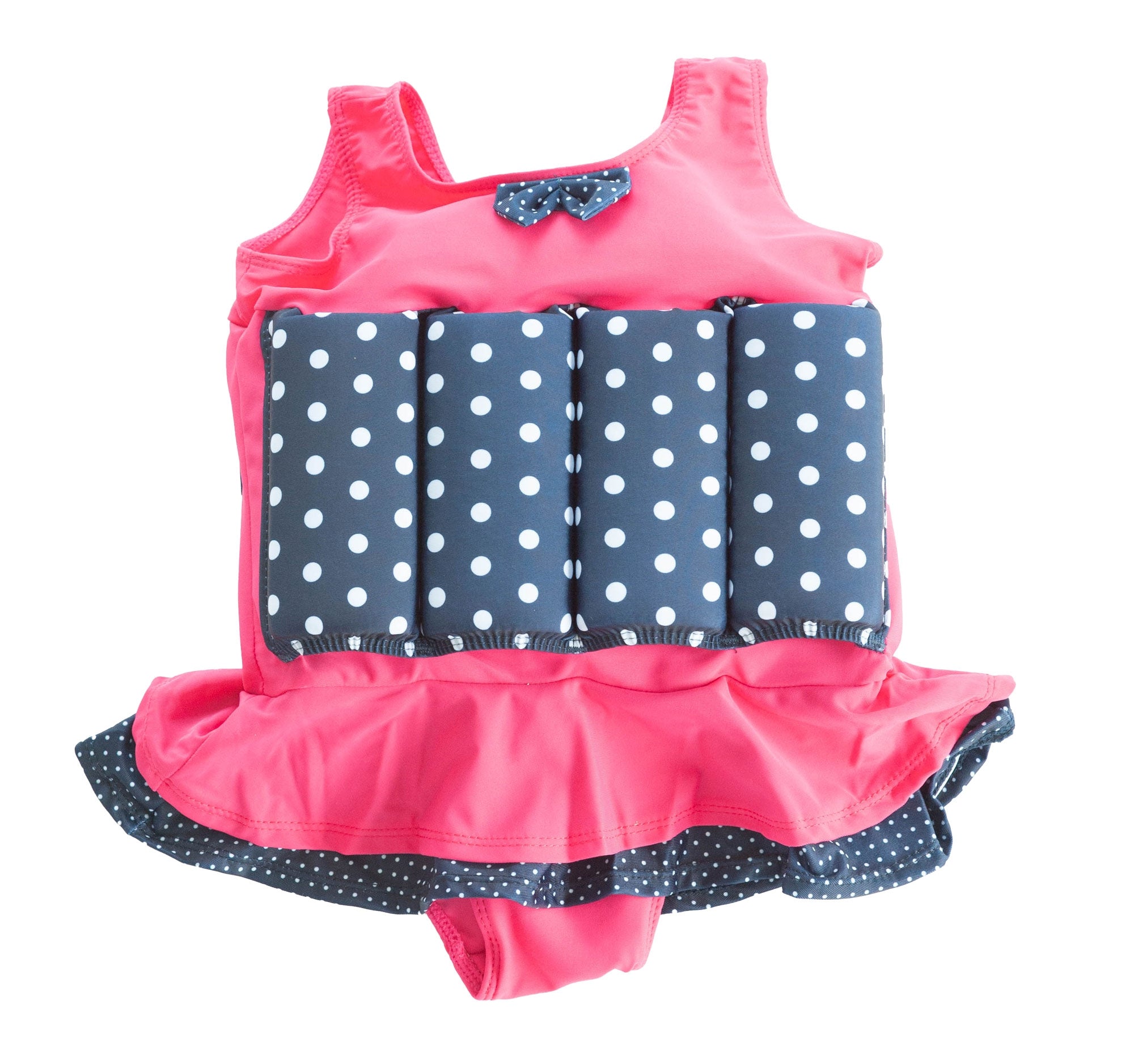 Konfidence Children's Floatsuit - Pink & Navy Polka (2 Sizes)