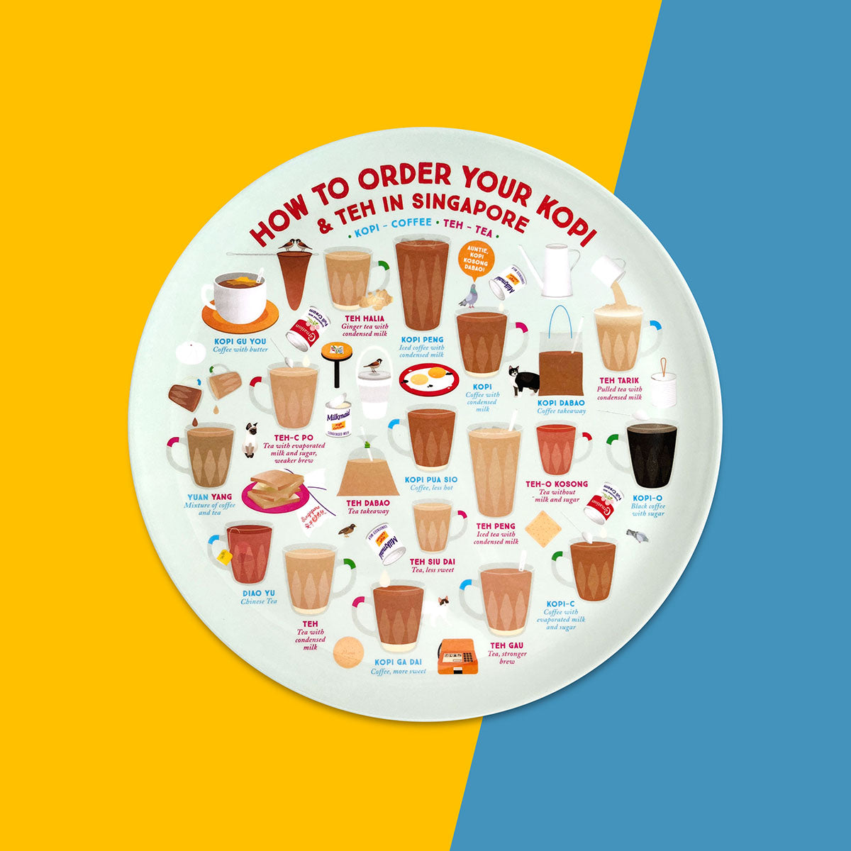 The Little Drom Store Melamine Plate (10 inch) (12 Designs) - Pupsik Singapore