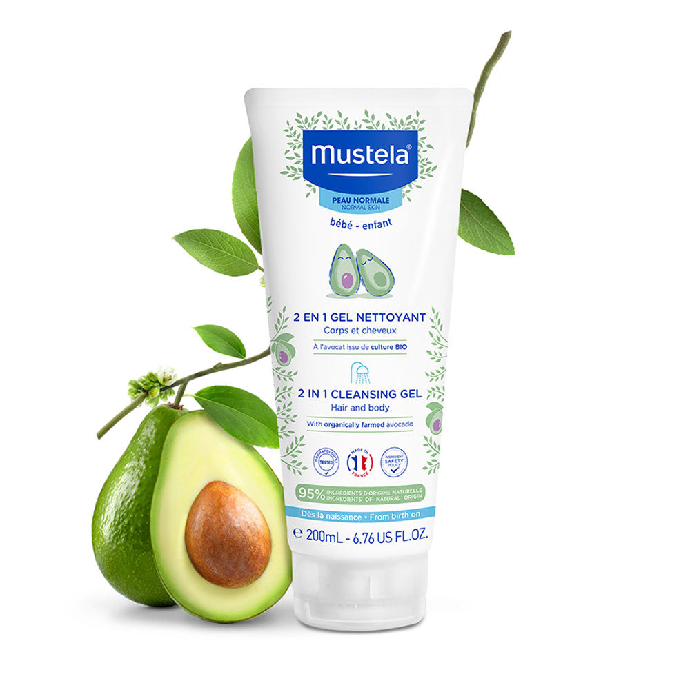 Mustela 2 in 1 Cleansing Gel for Hair & Body, 200ml (bef. 2 in 1 Hair & Body Wash) - exp 09/26