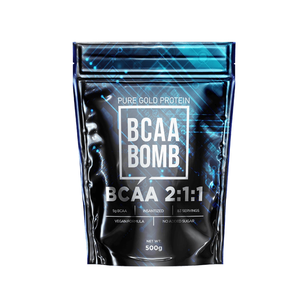 Pure Gold Protein BCAA Bomb 2:1:1 Amino Acid Powder, 500g - Pink Lemonade (Exp 08/26)