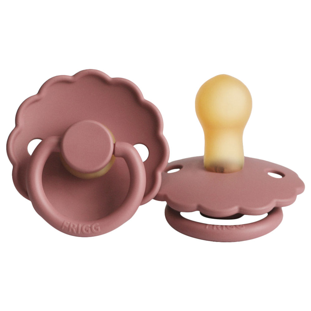 FRIGG Daisy Latex Baby Pacifiers, 1pk – Powder Blush (2 Sizes)