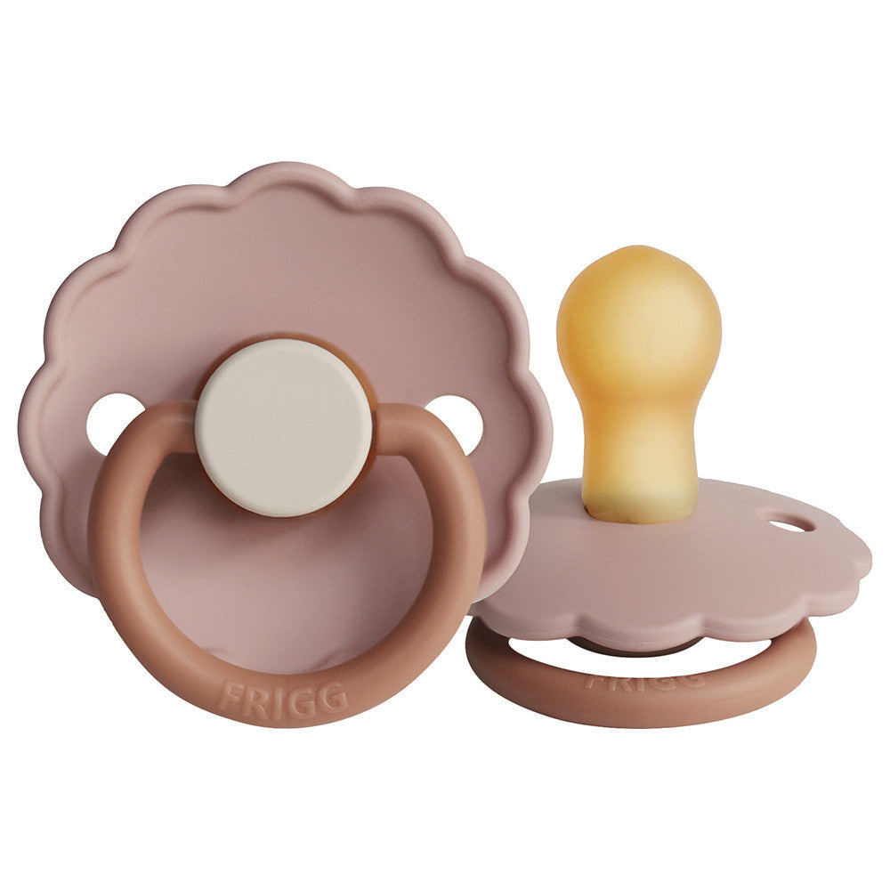 FRIGG Daisy Latex Baby Pacifiers, 1pk – Biscuit (2 Sizes)