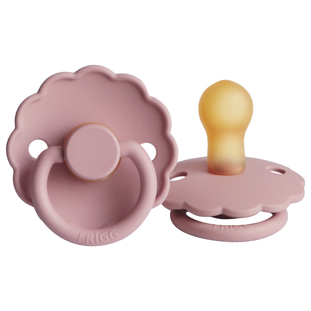 FRIGG Daisy Latex Baby Pacifiers, 1pk – Baby Pink (2 Sizes)