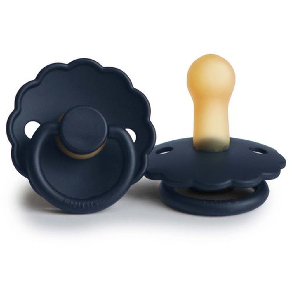 FRIGG Daisy Latex Baby Pacifiers, 1pk – Dark Navy (2 Sizes)