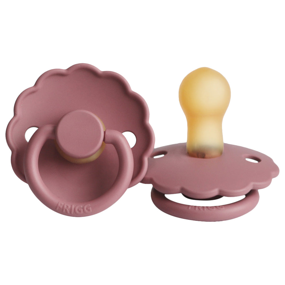 FRIGG Daisy Latex Baby Pacifiers, 1pk – Dusty Rose (2 Sizes)