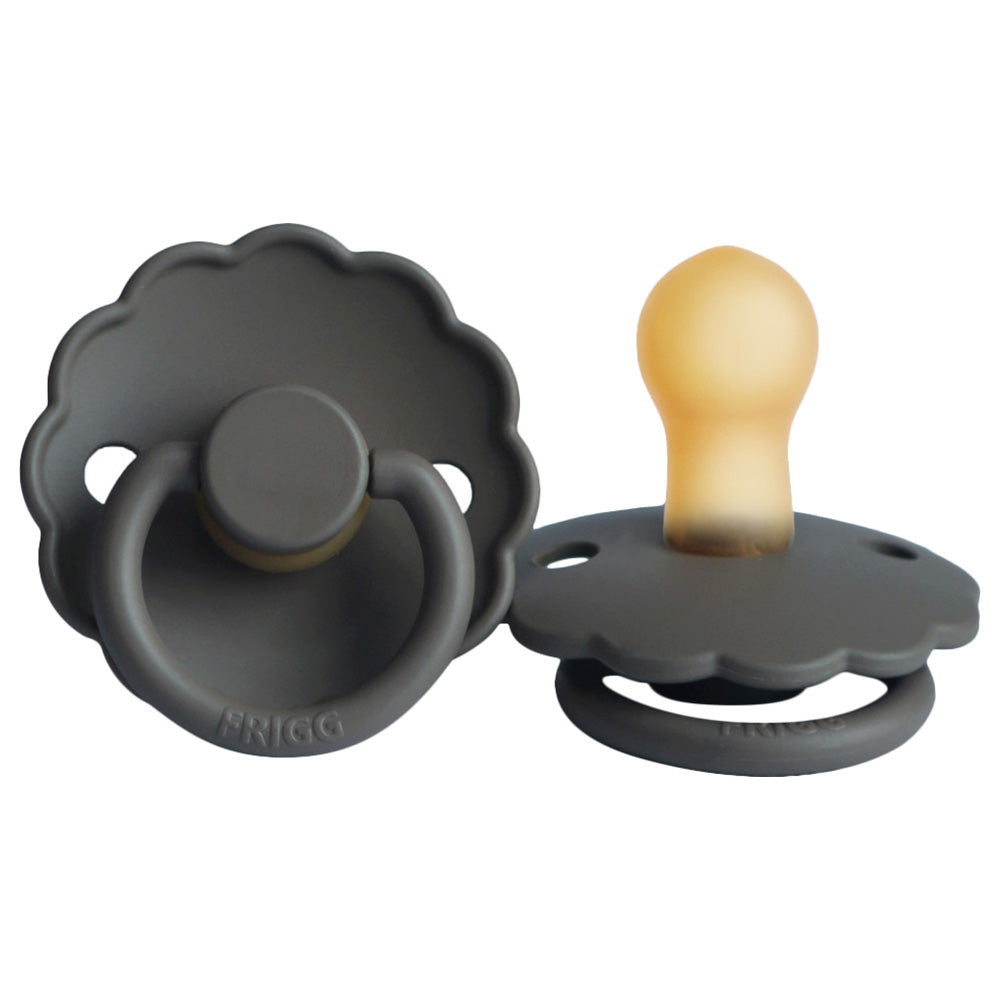 FRIGG Daisy Latex Baby Pacifiers, 1pk – Graphite (2 Sizes)