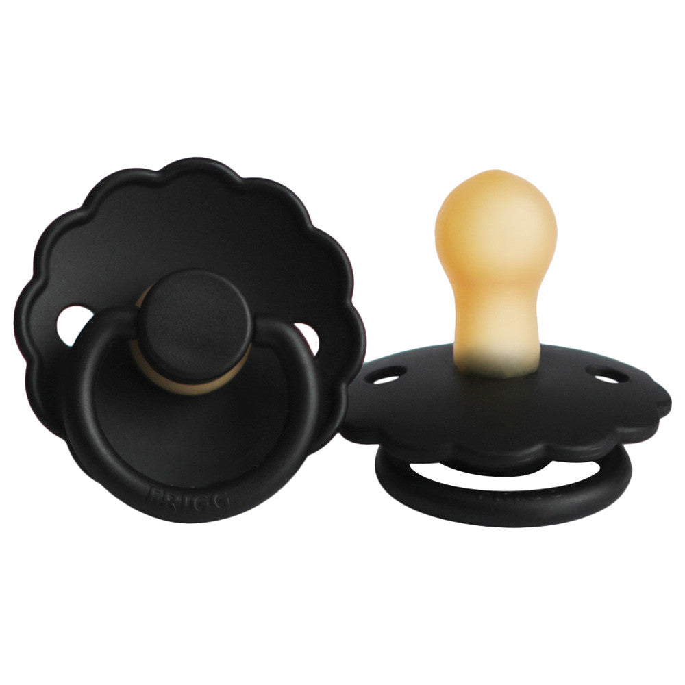 FRIGG Daisy Latex Baby Pacifiers, 1pk – Jet Black (2 Sizes)