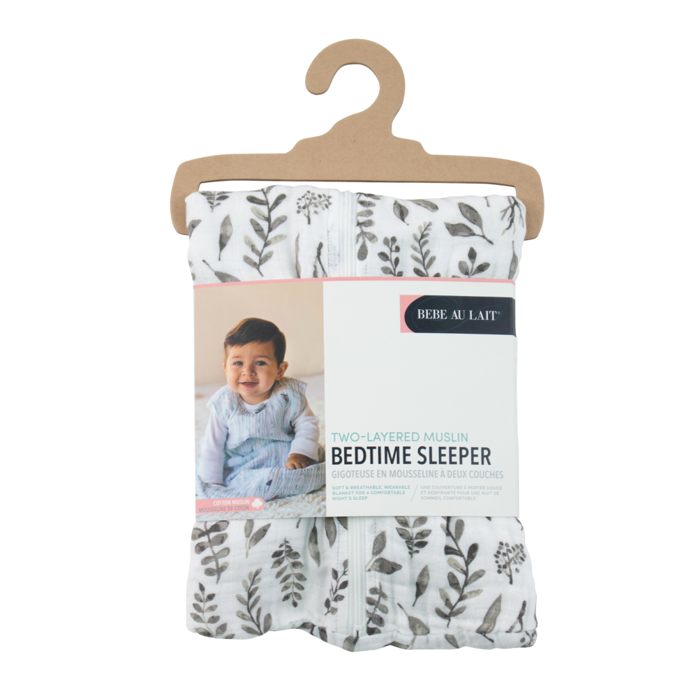 Bebe Au Lait Muslin Bedtime Sleeper - Leaves (1 Size)