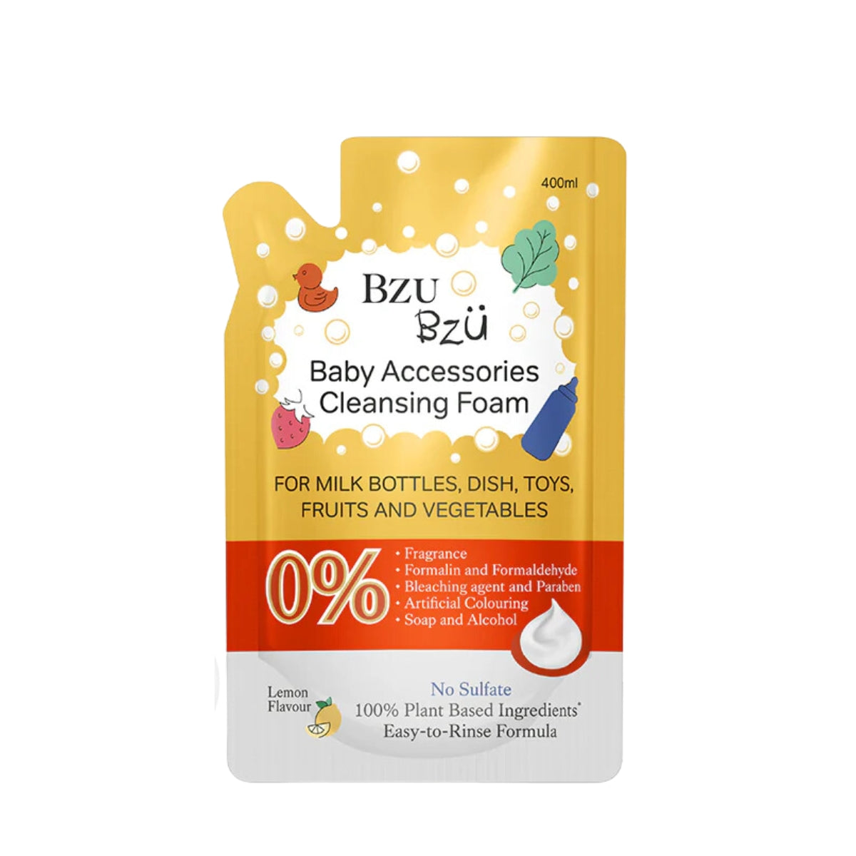 BZU BZU Baby Accessories Cleansing Foam, 400ml Refill - Lemon (Exp 01/28)
