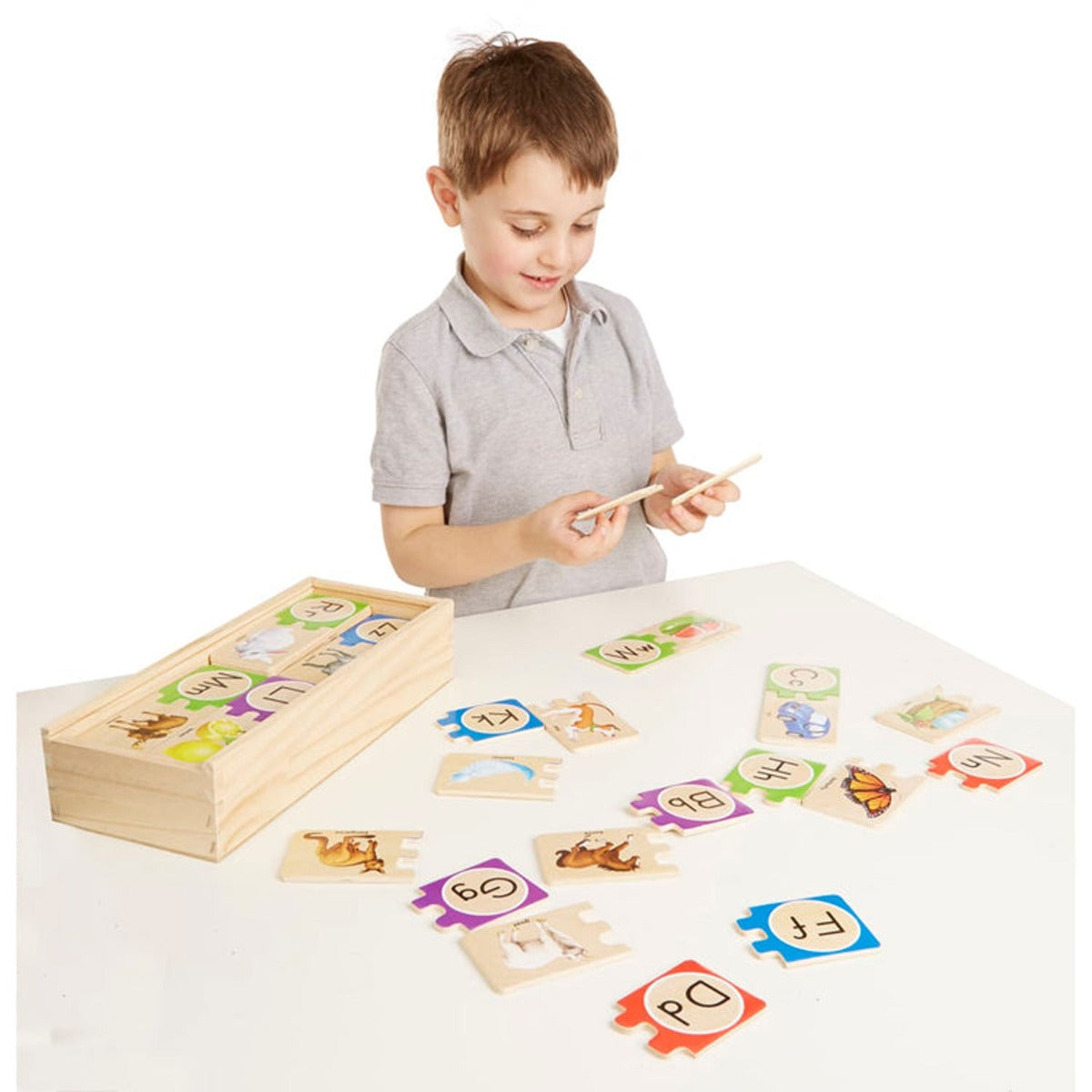 Melissa & Doug Self-Correcting A-Z Puzzles with Box, 52pcs
