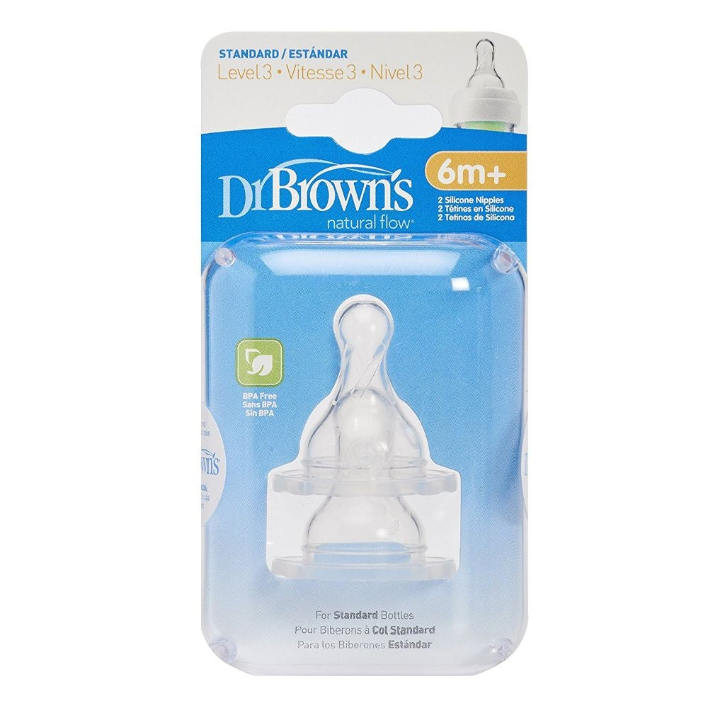 Dr. Brown's Natural Flow Teat (Narrow-Neck), 2pk (5 Sizes)