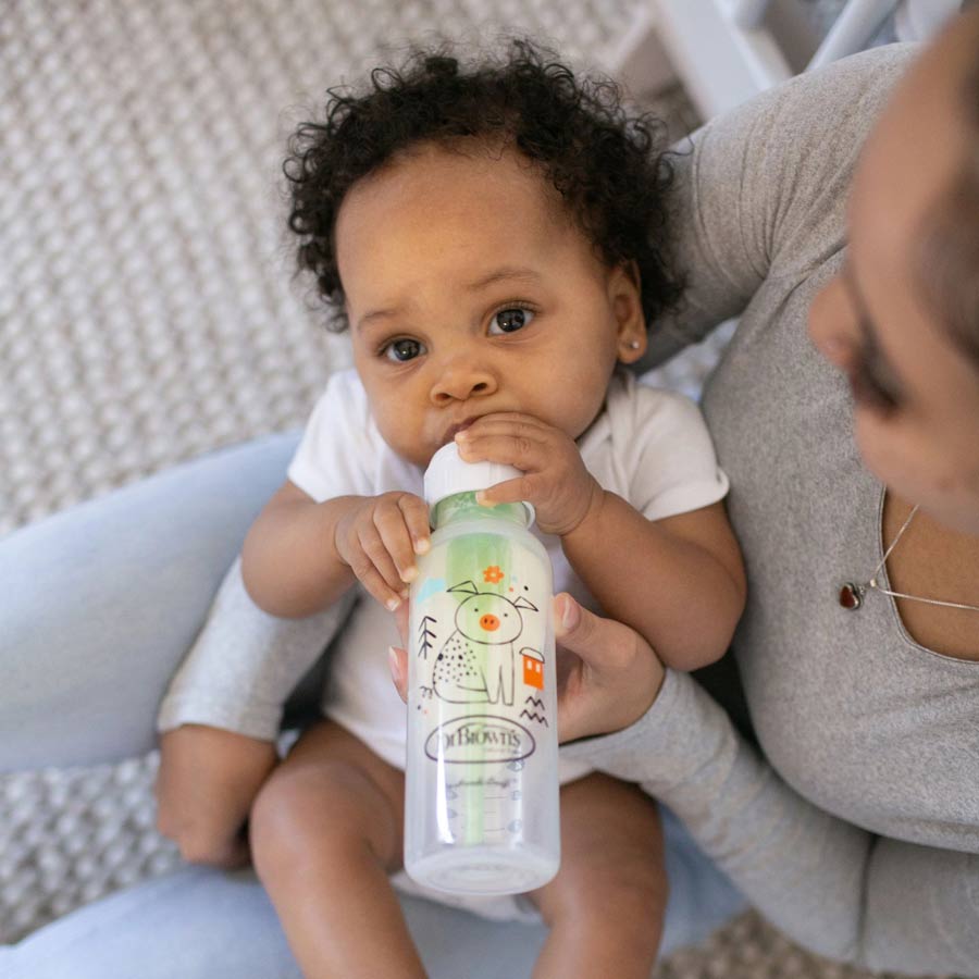 Dr. Brown's Natural Flow Anti-Colic Options+ Narrow Baby Bottle Level 1 Nipple, 8oz - 2pk (4 Designs) - Pupsik Singapore