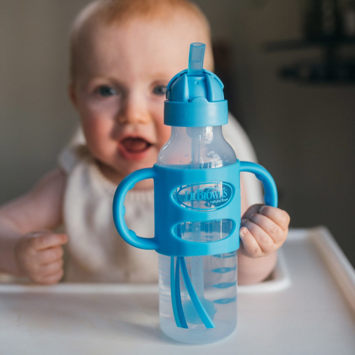 Dr. Brown's Milestones Sippy Straw Bottles w/ Silicone Handles, 250ml (4 Colours)