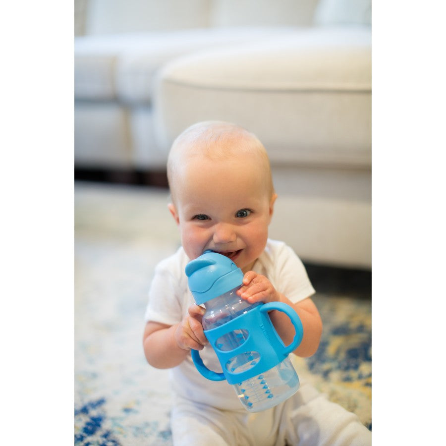 Dr. Brown's Milestones Sippy Straw Bottles w/ Silicone Handles, 270ml - Wide Neck (4 Colours)