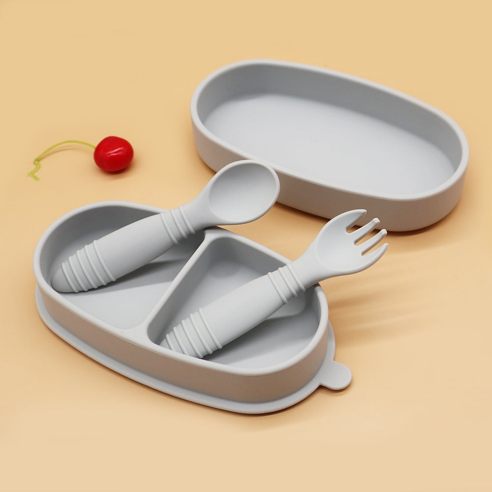 Biomom Baby Silicone Suction Bento Bowl & Utensil Set (7 Colours)