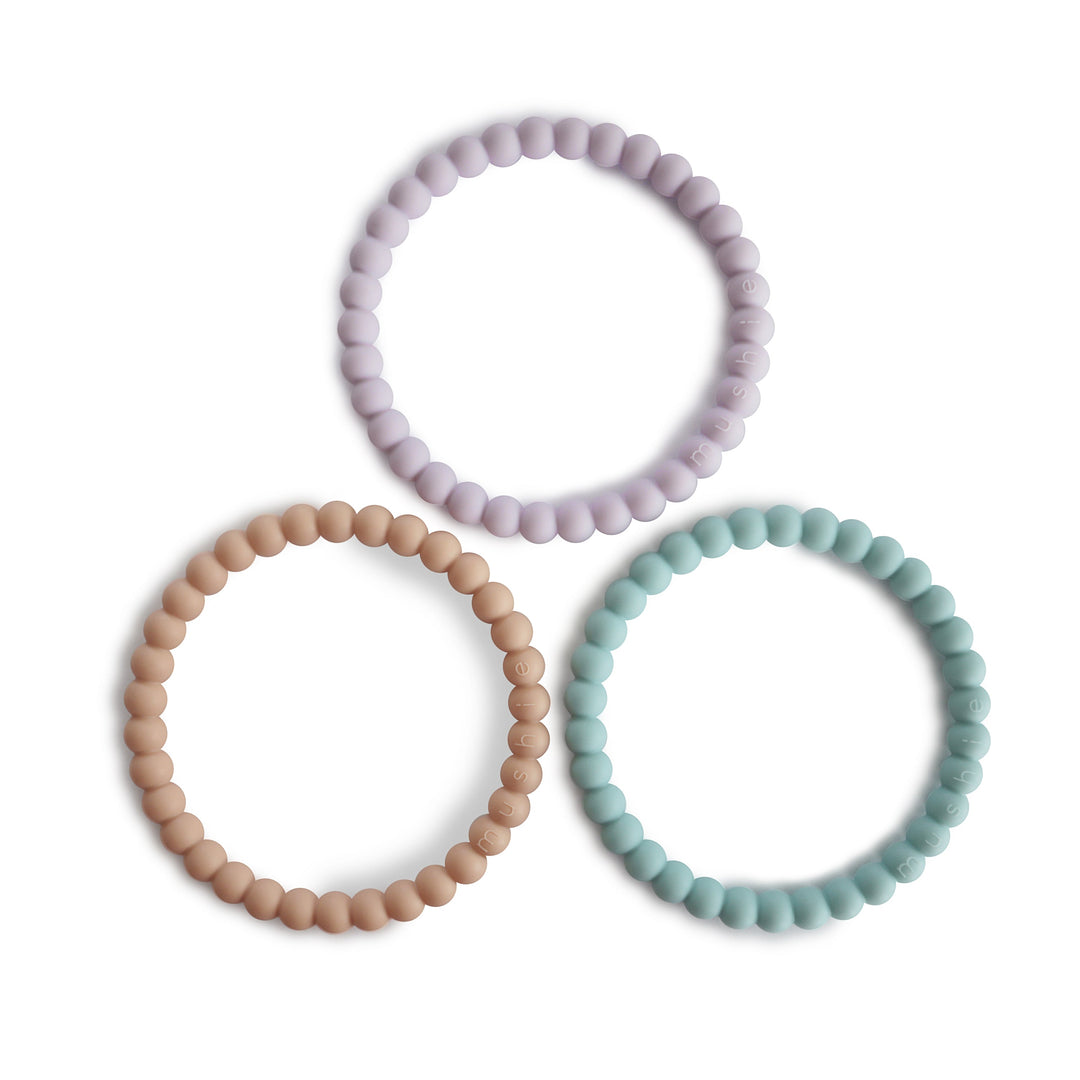 Mushie Pearl Teether Bracelet, 3pk (6 Colors) - Pupsik Singapore