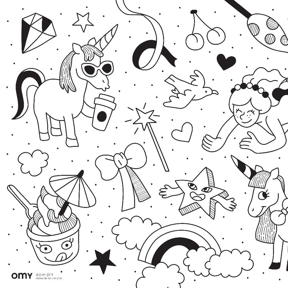 OMY Colouring Pocket Poster (4 Designs) - Pupsik Singapore