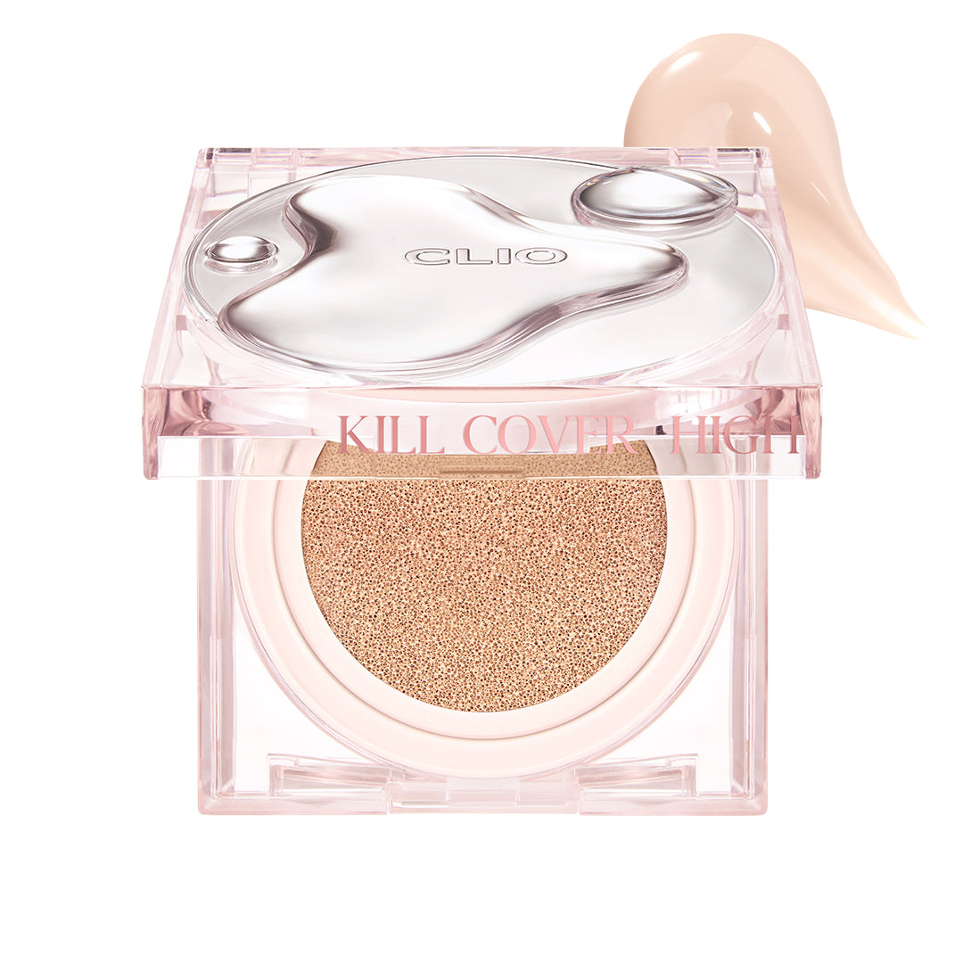 CLIO Kill Cover High Glow Cushion + Refill Set - SPF 50+ PA++++, 14g + 14g (4 Shades) - Pupsik Singapore