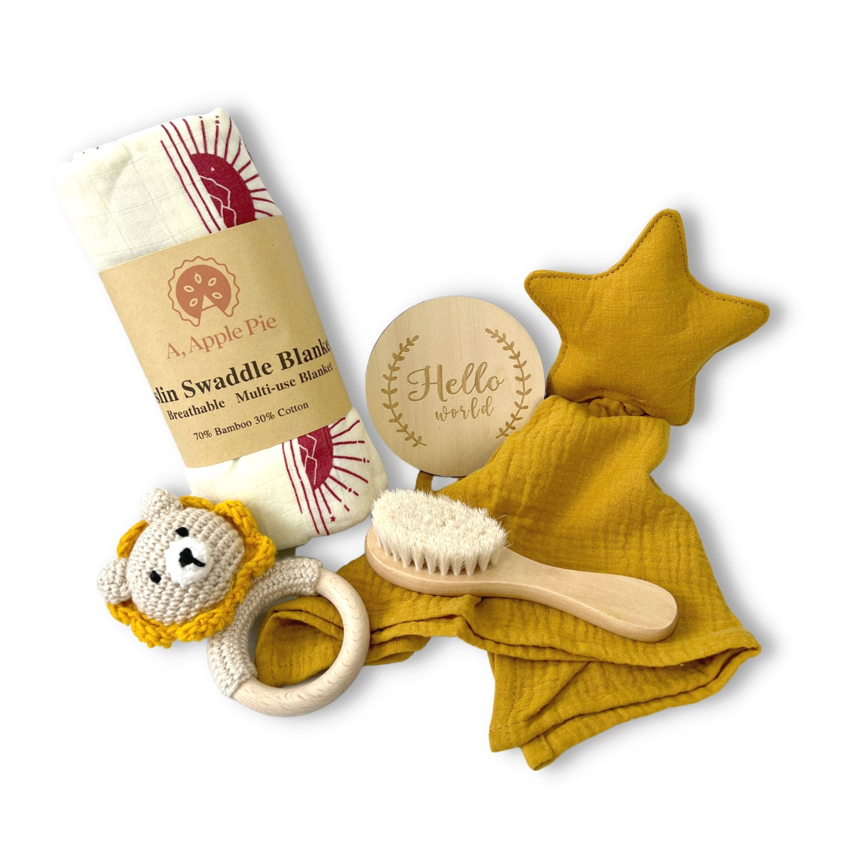 A, Apple Pie Baby Hello World Feeding Gift Set (4 Designs) - Pupsik Singapore