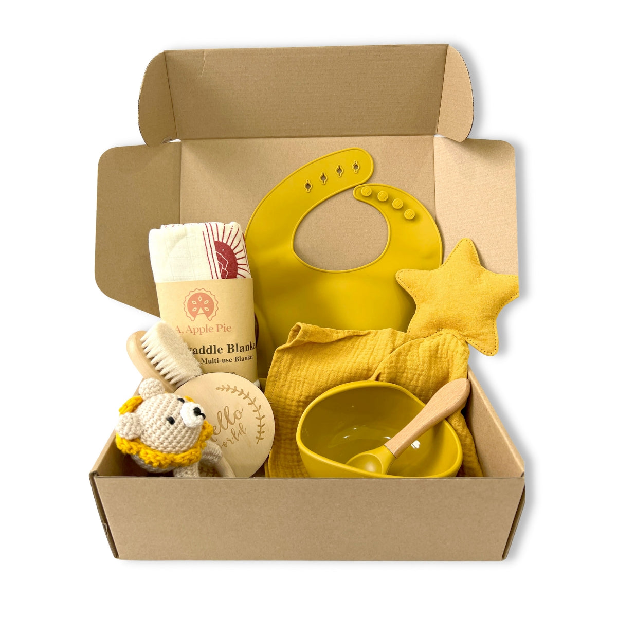 A, Apple Pie Baby Hello World Feeding Gift Set (4 Designs) - Pupsik Singapore