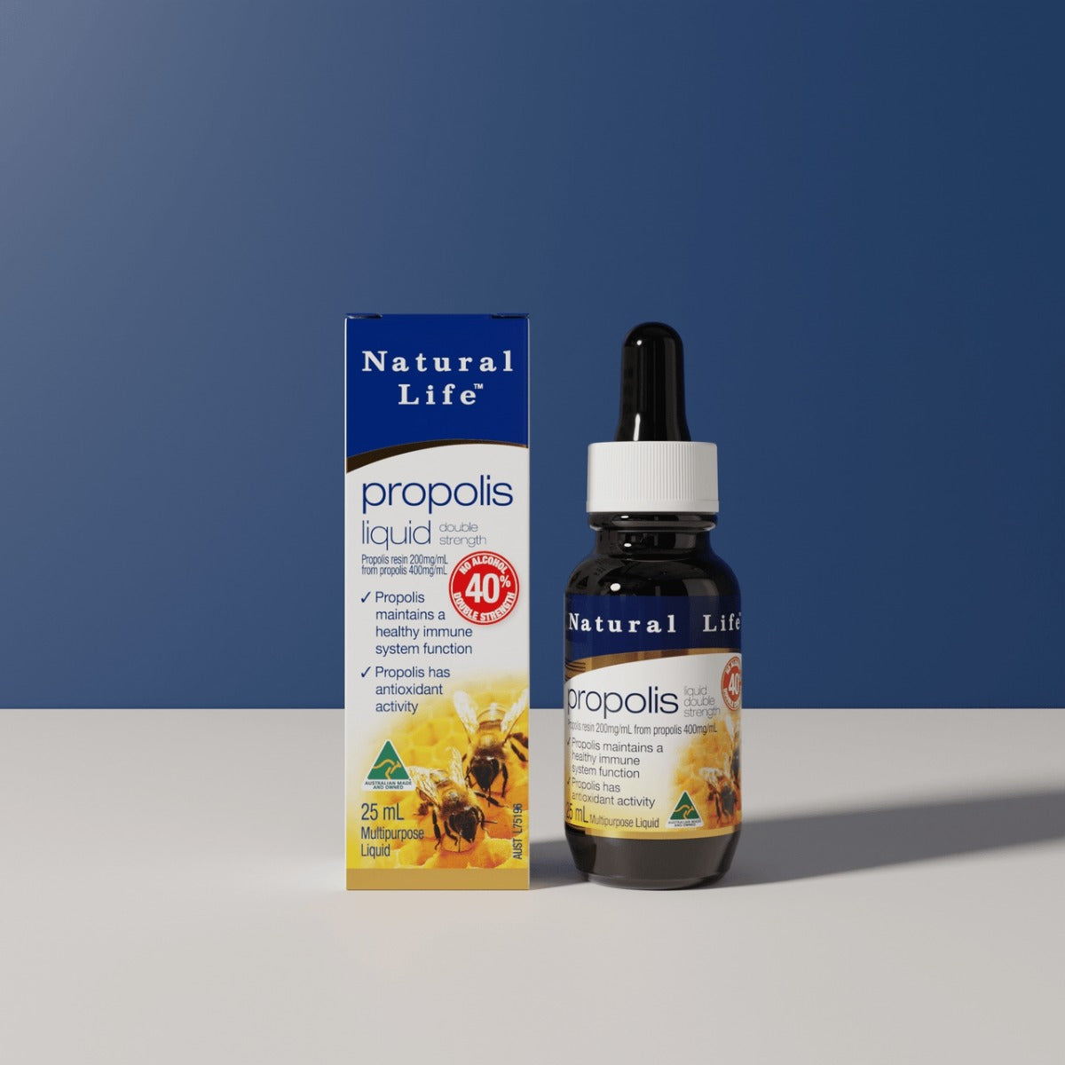 Natural Life Propolis Double Strength Liquid Drops (40%), 25ml (Exp 07/27)