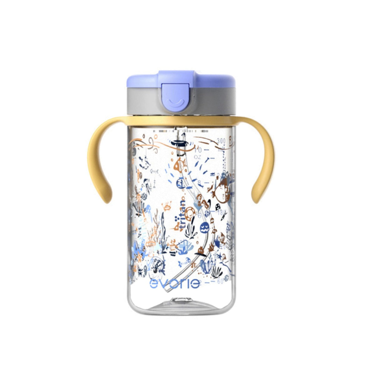 Evorie Tritan Kids Straw Water Bottle Mug, 300ml (7 Designs) - Pupsik Singapore