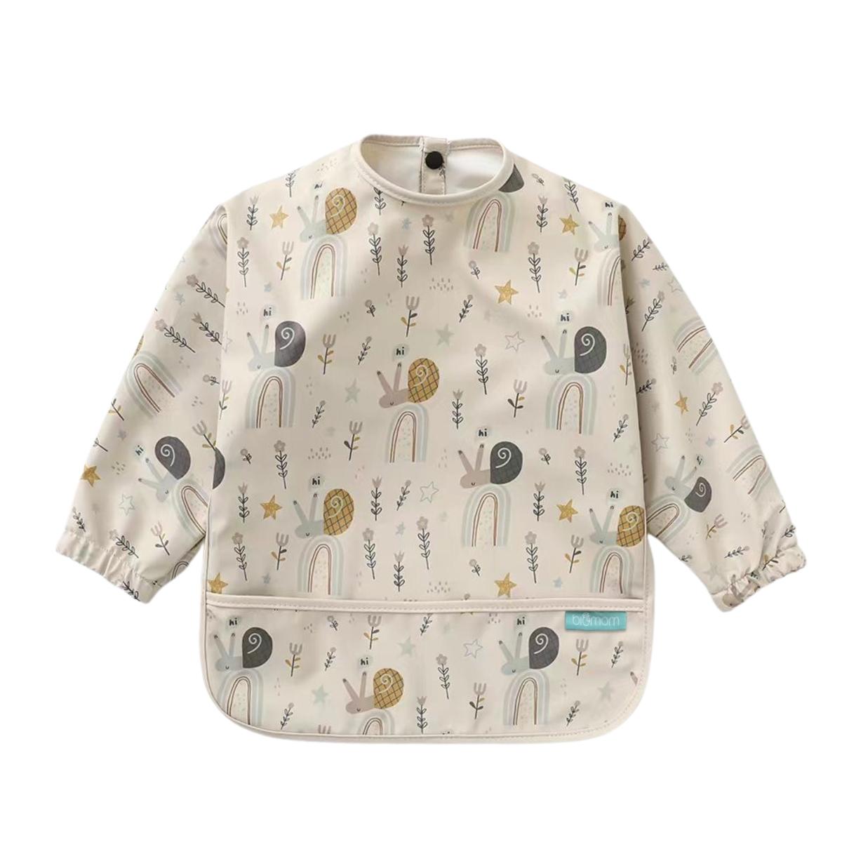Biomom Baby Smock Bib - Little Snails (2 Sizes)