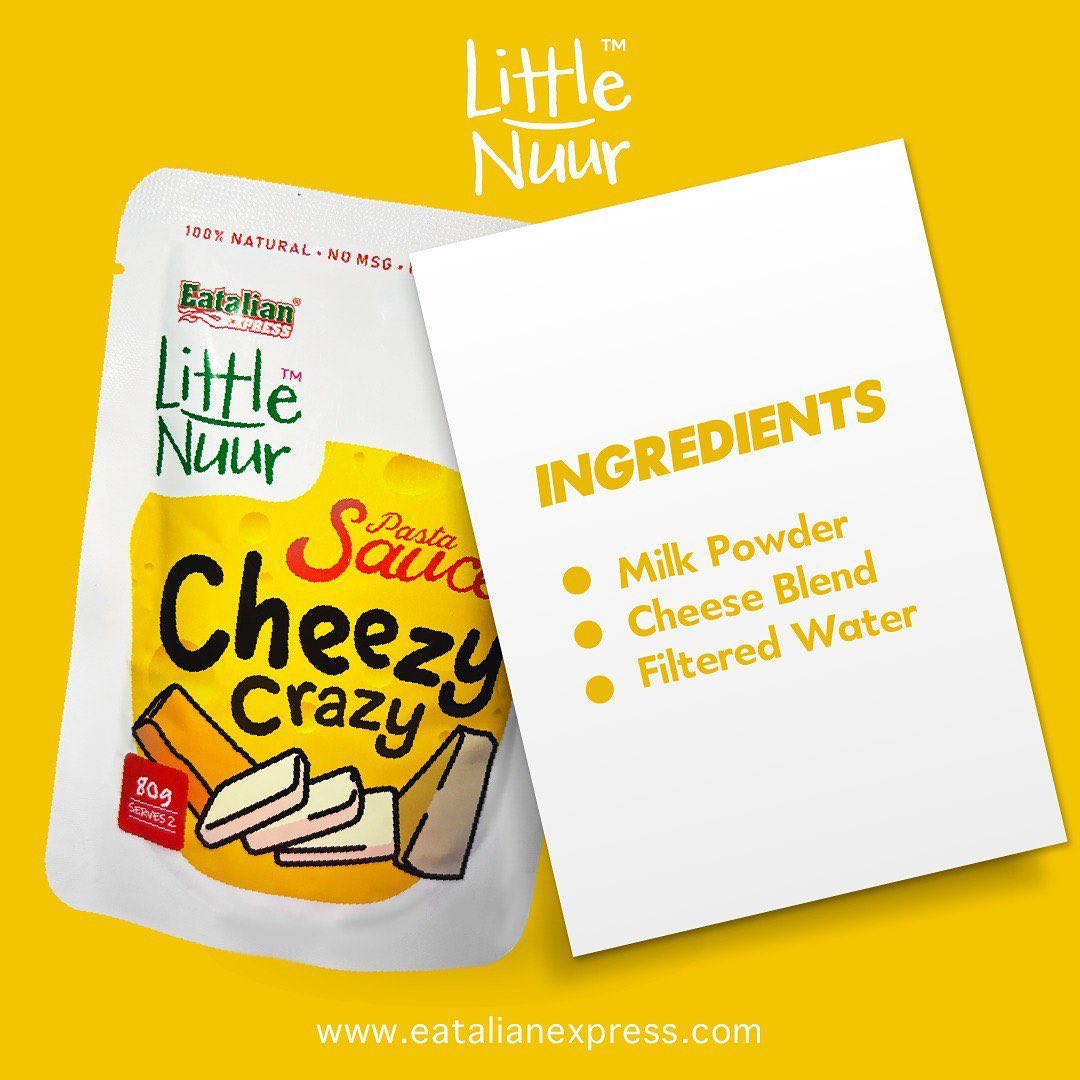 Eatalian Express Little Nuur Baby Pasta Sauce, 80g - Cheezy Crazy (Exp 11/26) - Pupsik Singapore