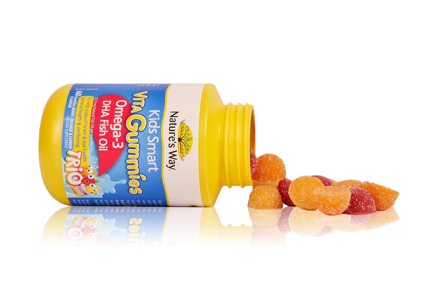 Nature's Way Kids Smart Vita Omega-3 DHA Fish Oil Gummies, 60s (Exp 01/27)